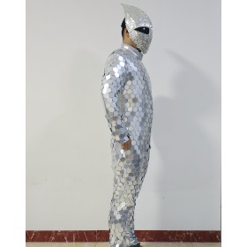 Silver mirror outfit for man dance
